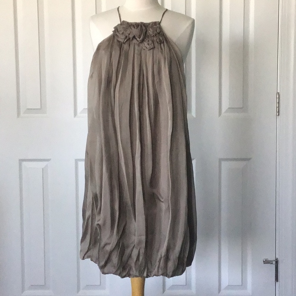 Italian Party Dress, Tan, Euro size 46 (approx size 6-8 in US)